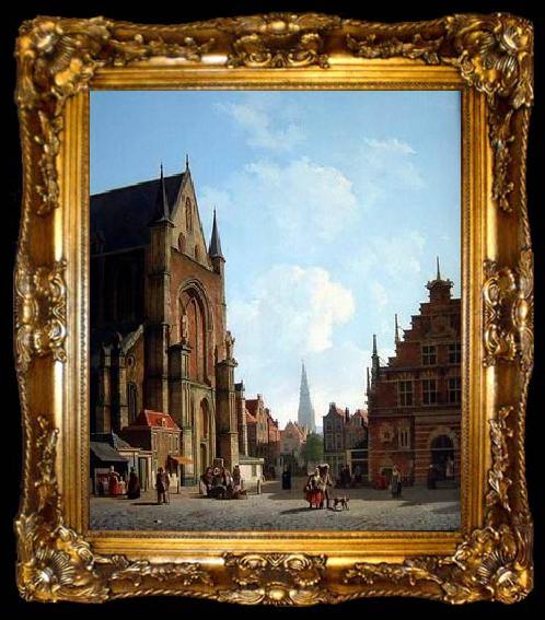 framed  unknow artist European city landscape, street landsacpe, construction, frontstore, building and architecture.049, ta009-2